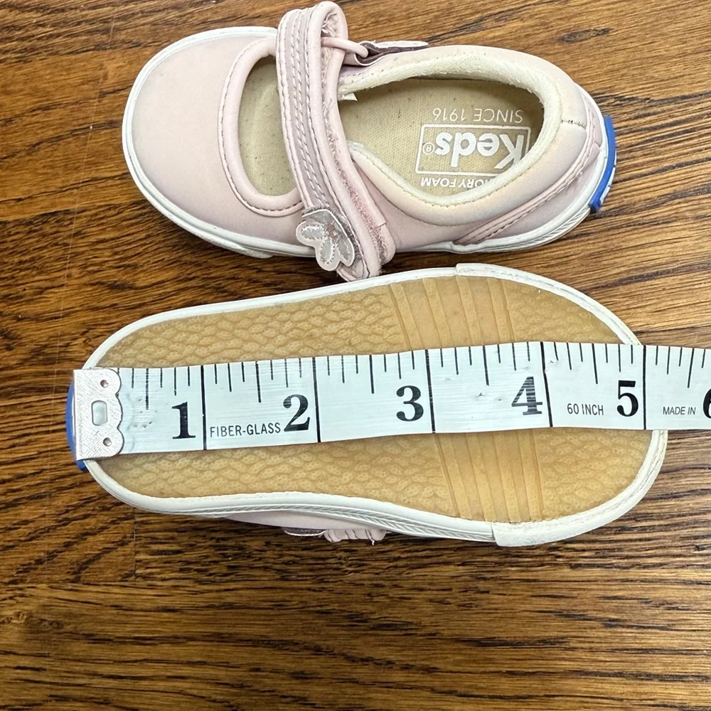 Keds Kids Leather Pink Ella Sneakers with Flower Detail Size 4